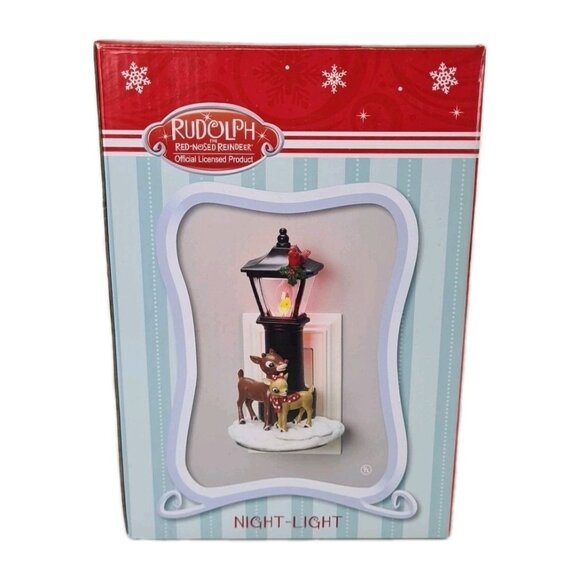 Roman Rudolph and Clarice 7.25" Resin Stone Flickering Christmas Night Light - Picture 2 of 9